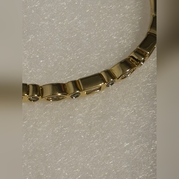 Gold With White Gems Bracelet NEW! - Picture 7 of 17